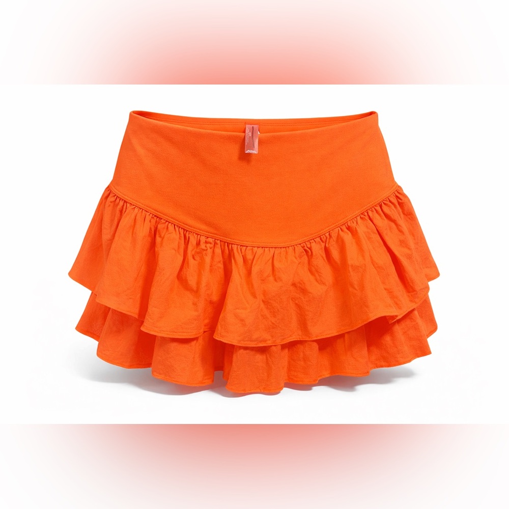 NWOT Free People Mvmt Field Day Tennis High Rise Tiered Ruffle Skort Orange XS - Picture 4 of 4